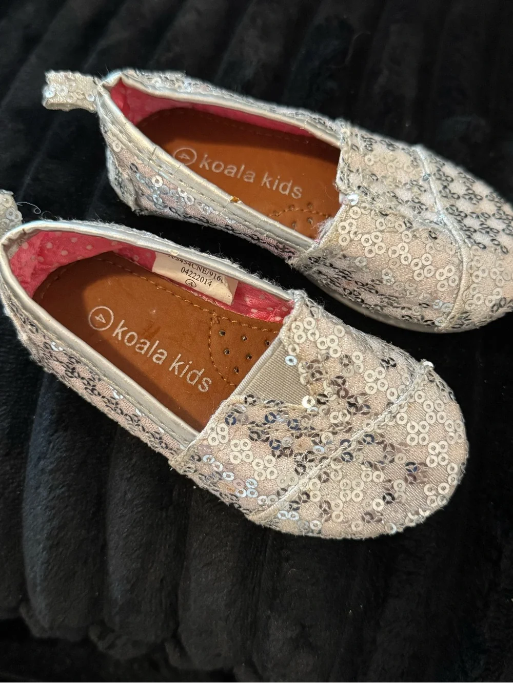 Baby Koala Kids Silver Sequin Slip-On Flats